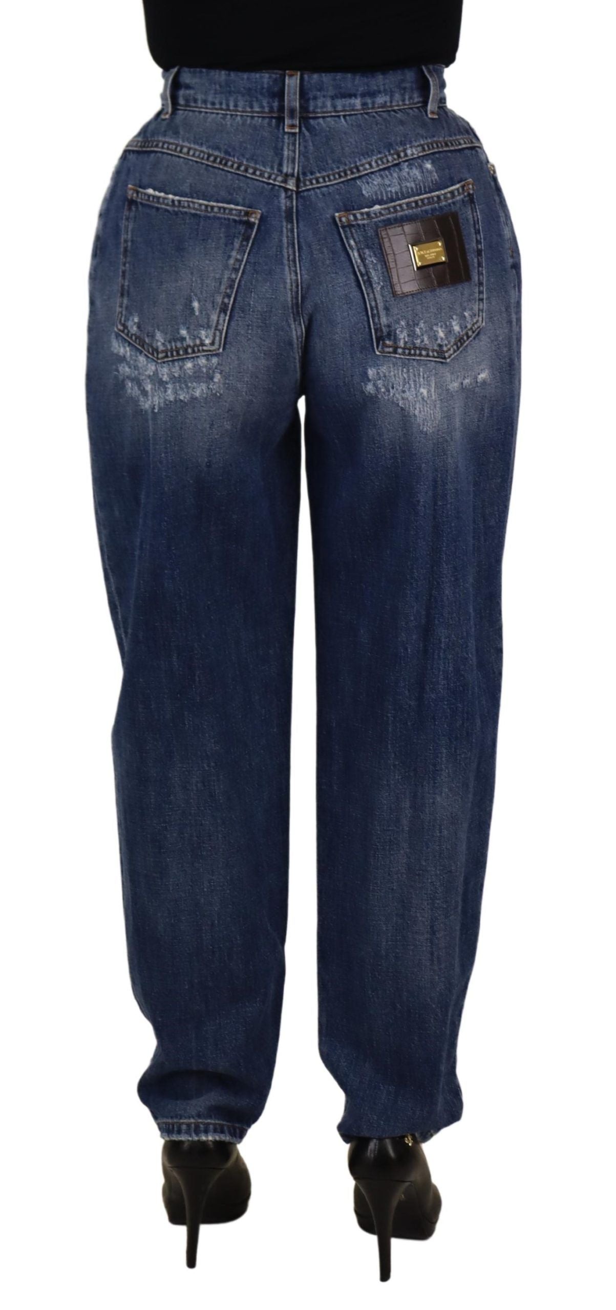 Pantalones holgados de talle alto Dolce & Gabbana azul lavado