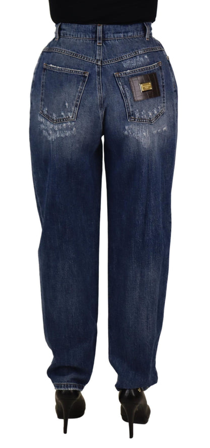 Pantalones holgados de talle alto Dolce & Gabbana azul lavado