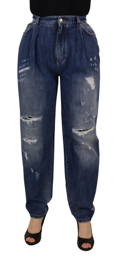 Pantalones holgados de talle alto Dolce & Gabbana azul lavado