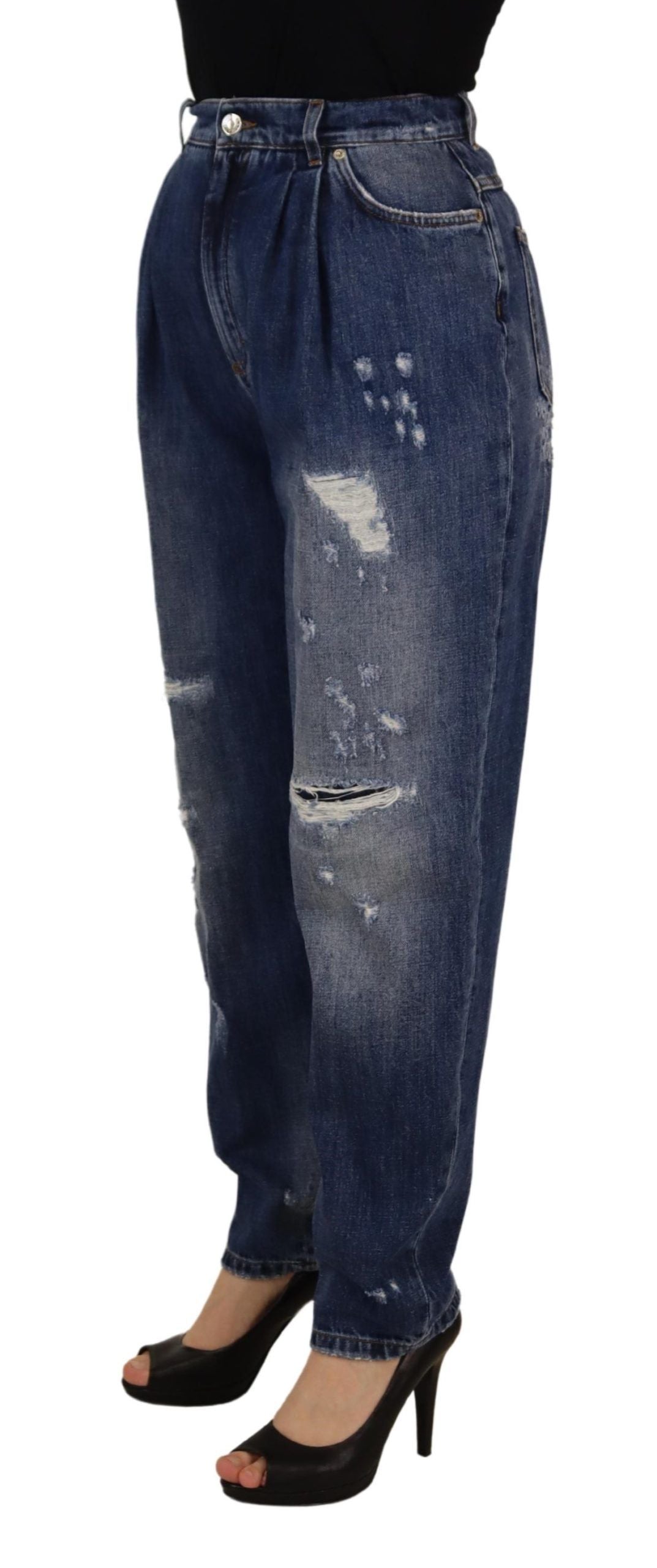Pantalones holgados de talle alto Dolce & Gabbana azul lavado