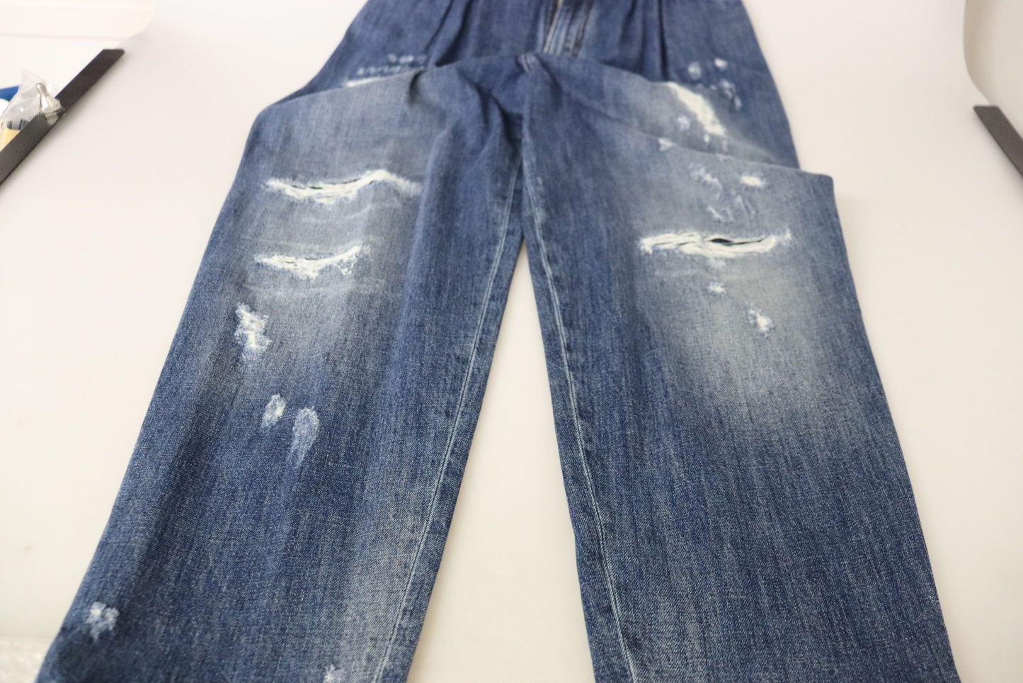 Pantalones holgados de talle alto Dolce & Gabbana azul lavado