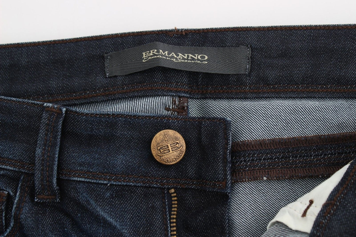 Ermanno Scervino Vaqueros pitillo azules de mezclilla elásticos