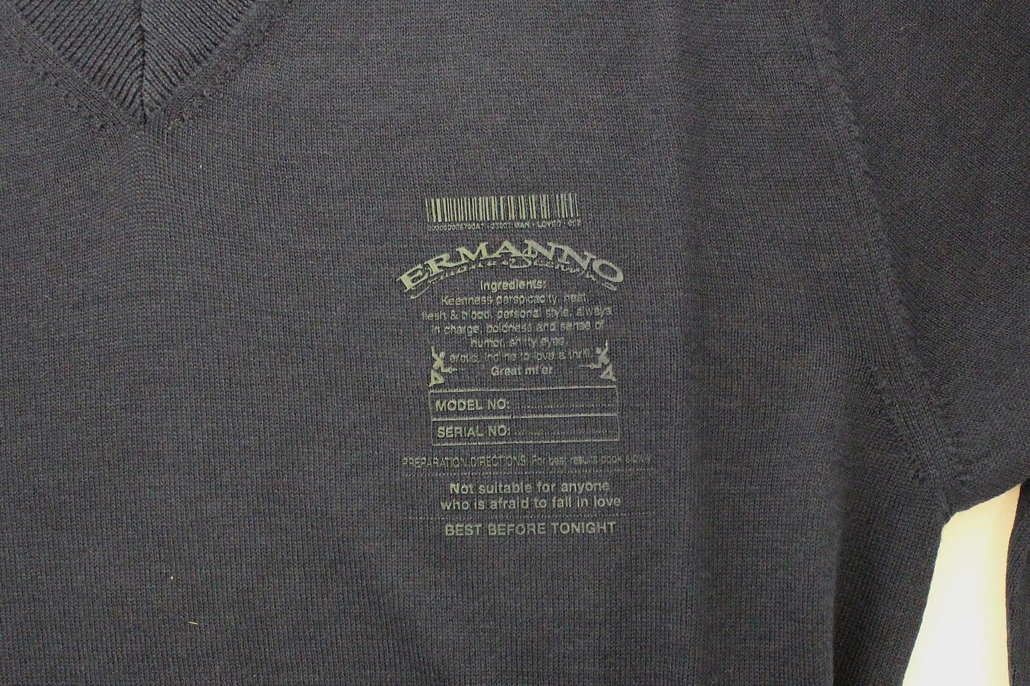 Suéter Ermanno Scervino de cuello de pico de mezcla de lana azul