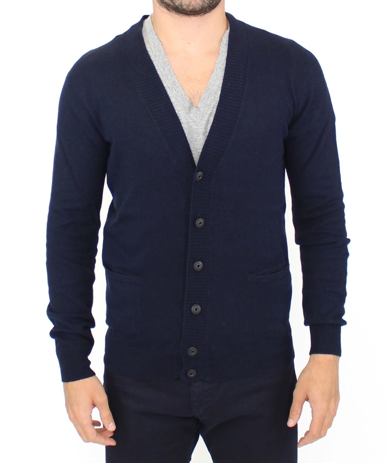 Cárdigan de lana y cachemir azul Ermanno Scervino