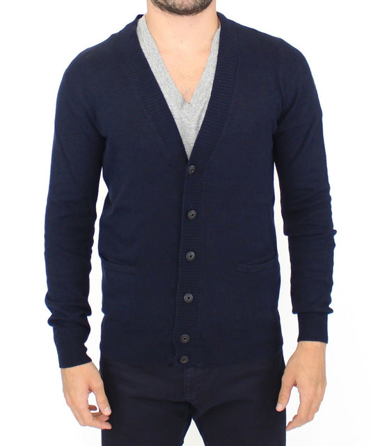 Cárdigan de lana y cachemir azul Ermanno Scervino