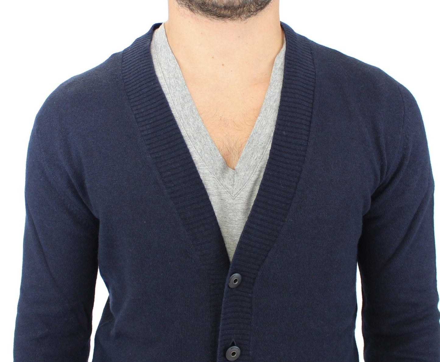 Cárdigan de lana y cachemir azul Ermanno Scervino