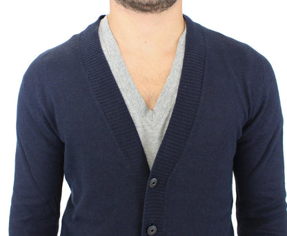 Cárdigan de lana y cachemir azul Ermanno Scervino