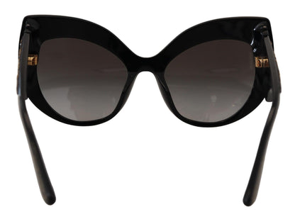 Gafas de sol Dolce & Gabbana DG4326 polarizadas de lente negra con mariposa dorada de lentejuelas