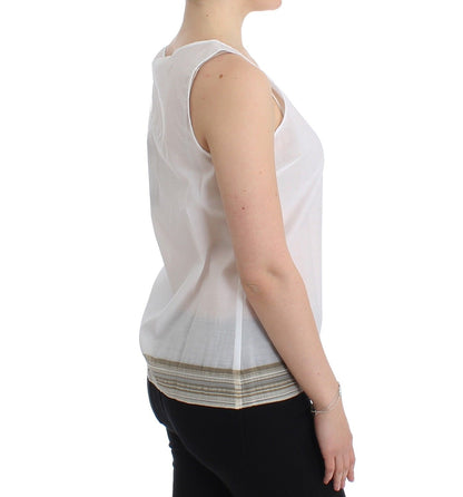 Ermanno Scervino Camiseta sin mangas blanca Blusa sin mangas