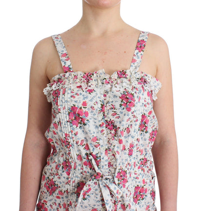 Minivestido de playa corto con estampado floral rosa Ermanno Scervino Beachwear