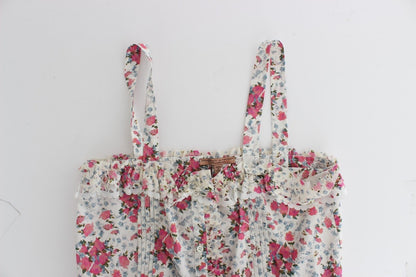Minivestido de playa corto con estampado floral rosa Ermanno Scervino Beachwear