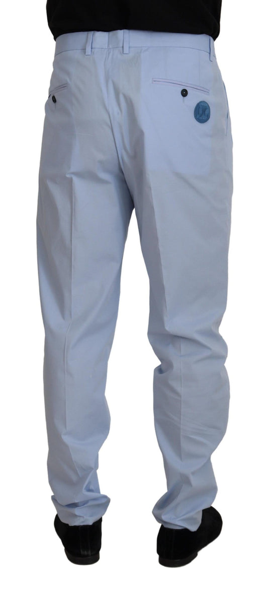 Pantalones chinos elásticos de algodón azul Dolce & Gabbana