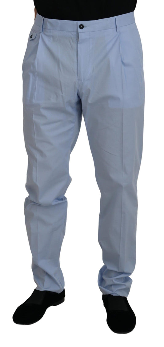 Pantalones chinos elásticos de algodón azul Dolce & Gabbana