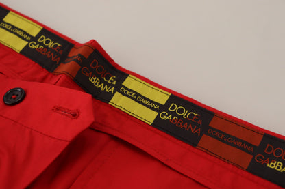 Pantalones chinos ajustados de algodón rojo Dolce & Gabbana