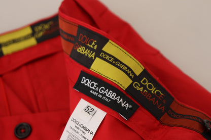 Pantalones chinos ajustados de algodón rojo Dolce & Gabbana