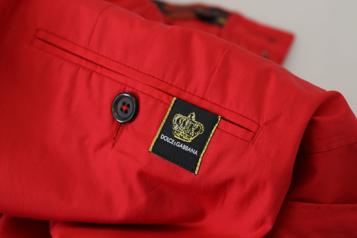Pantalones chinos ajustados de algodón rojo Dolce & Gabbana