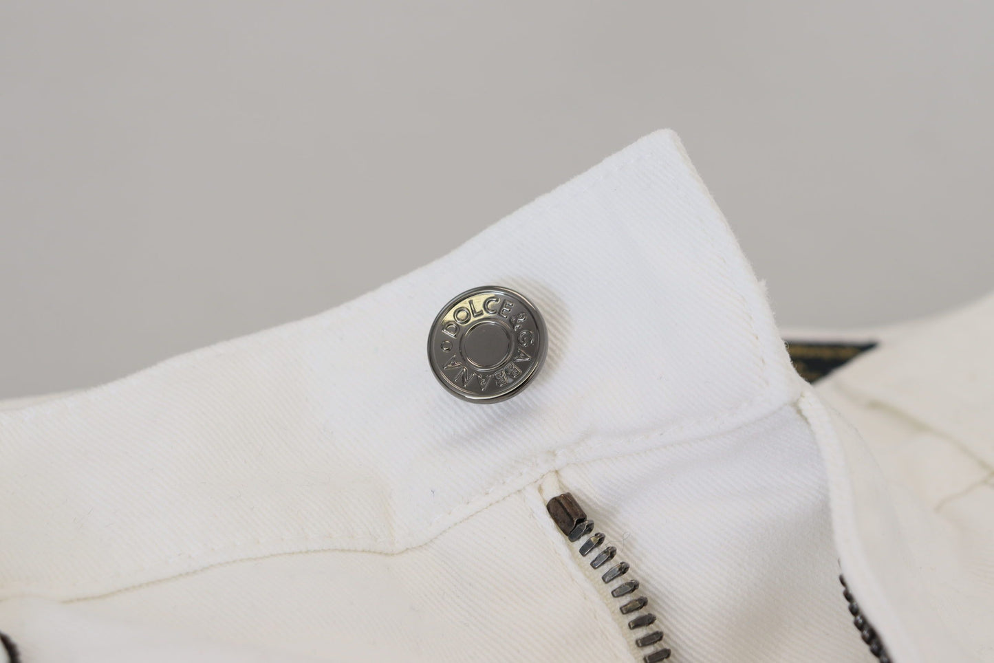 Dolce & Gabbana Vaqueros de Algodón Elástico Blancos Ajustados Skinny