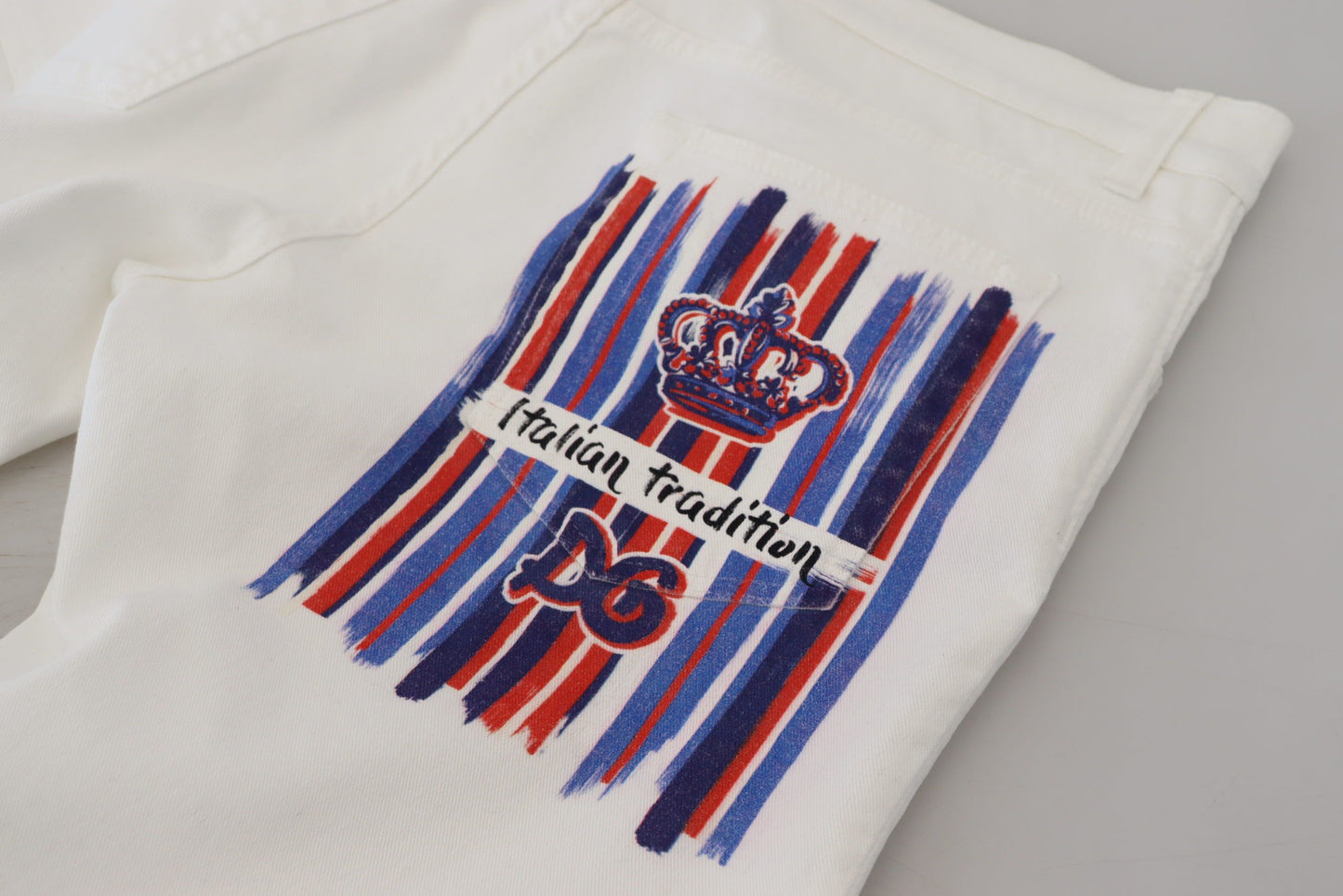 Dolce & Gabbana Vaqueros de Algodón Elástico Blancos Ajustados Skinny