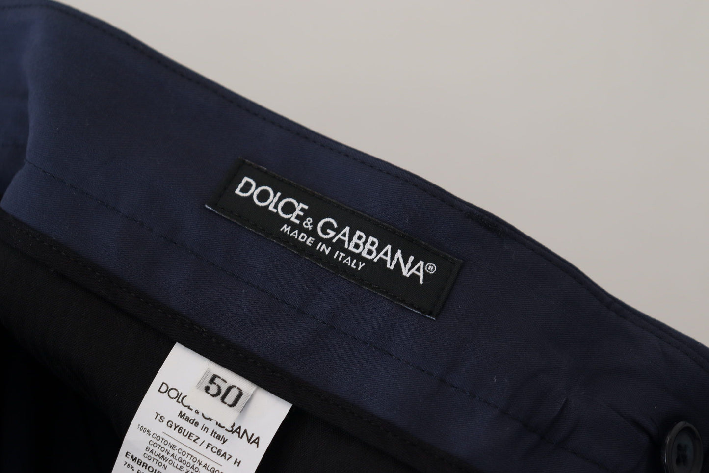 Pantalones chinos slim de algodón azul Dolce & Gabbana