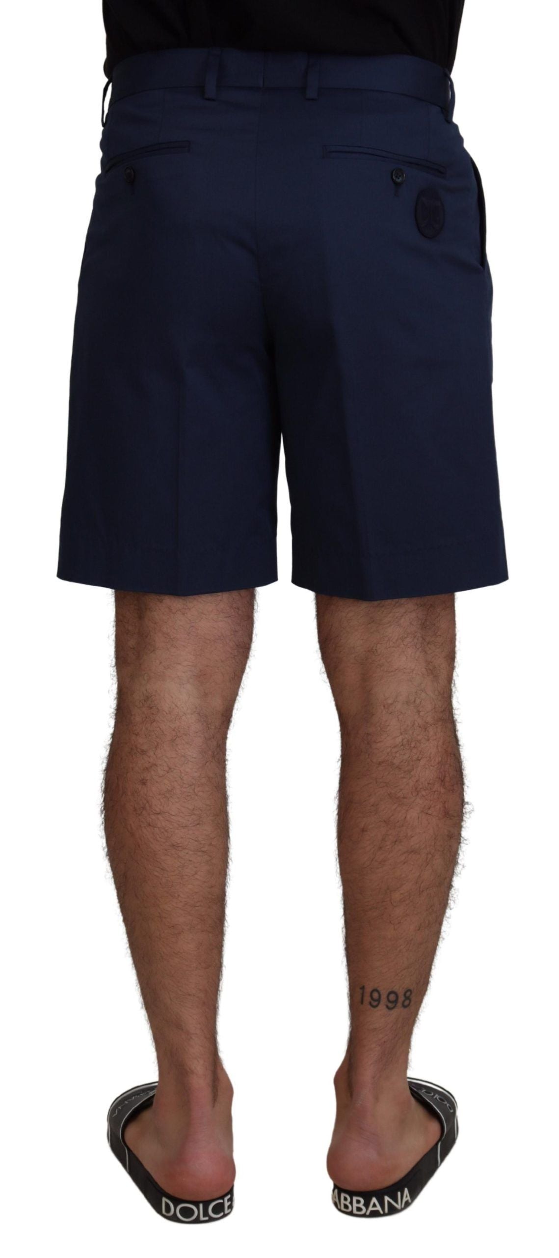Dolce & Gabbana Pantalones cortos casuales de algodón elástico tipo chino en azul