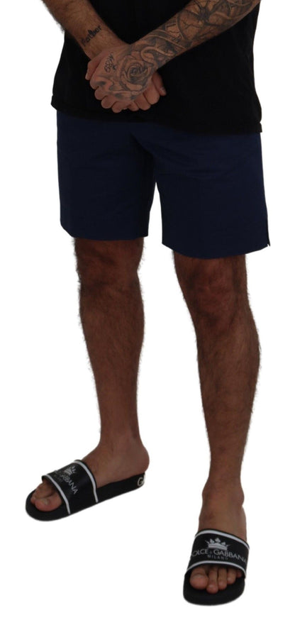 Dolce & Gabbana Pantalones cortos casuales de algodón elástico tipo chino en azul