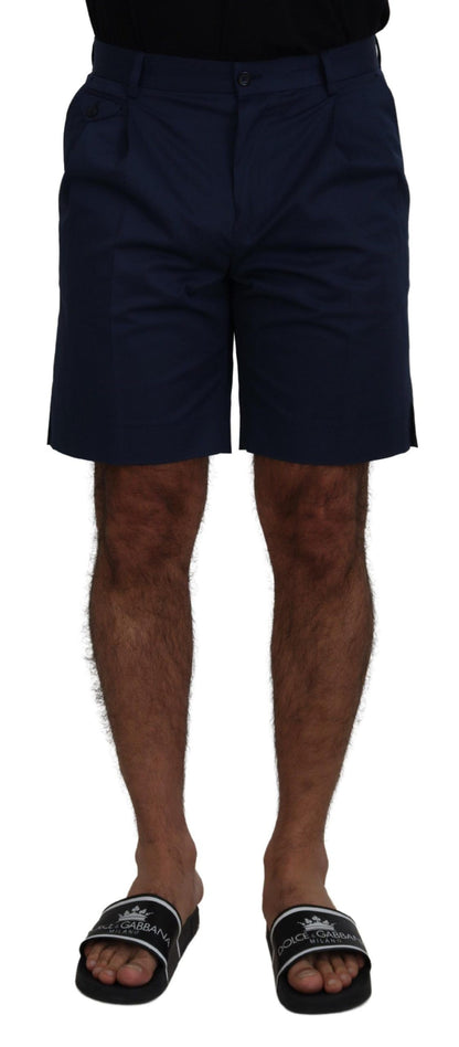 Dolce & Gabbana Pantalones cortos casuales de algodón elástico tipo chino en azul