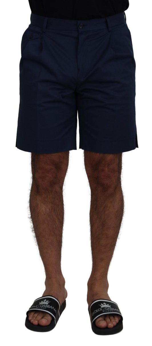 Dolce & Gabbana Pantalones cortos casuales de algodón elástico tipo chino en azul