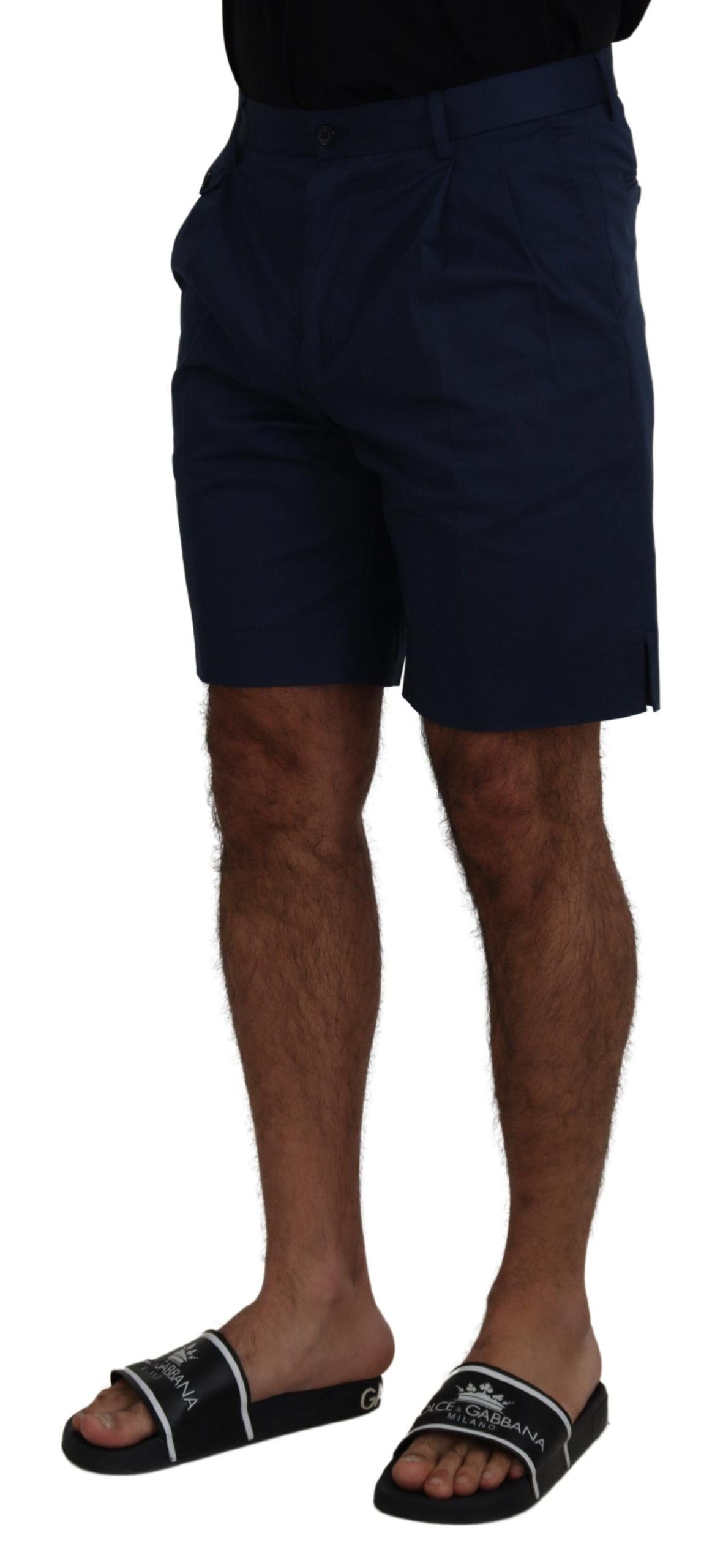 Dolce & Gabbana Pantalones cortos casuales de algodón elástico tipo chino en azul