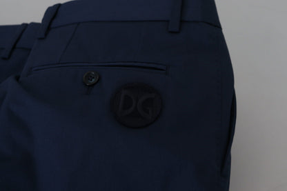 Dolce & Gabbana Pantalones cortos casuales de algodón elástico tipo chino en azul