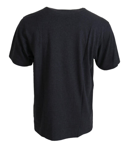 Camiseta de manga corta de algodón gris con cuello redondo de Dolce & Gabbana