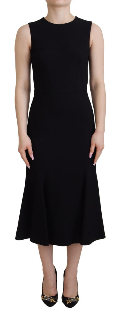 Dolce & Gabbana Vestido Negro Tipo Tubo Evasé de Viscosa