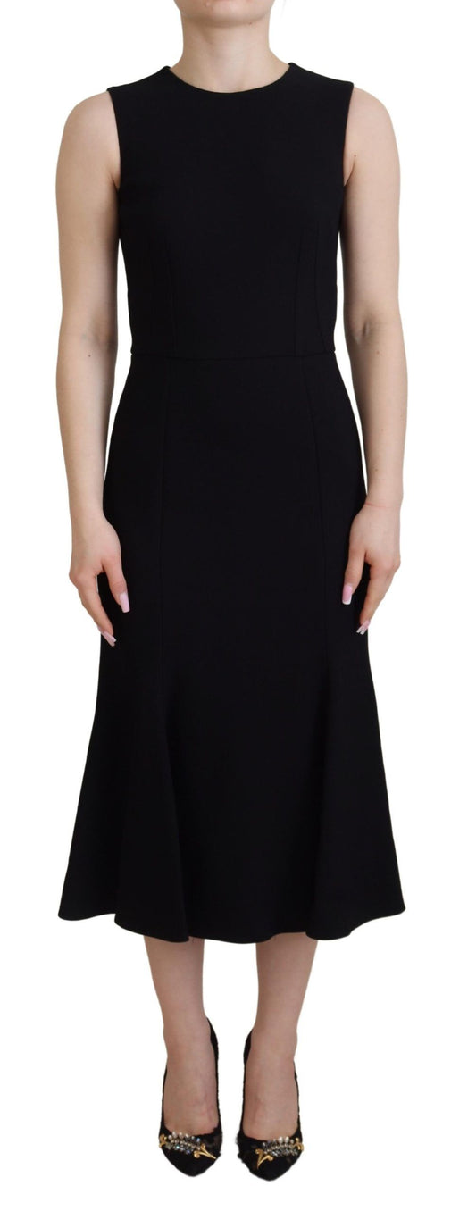 Dolce & Gabbana Vestido Negro Tipo Tubo Evasé de Viscosa