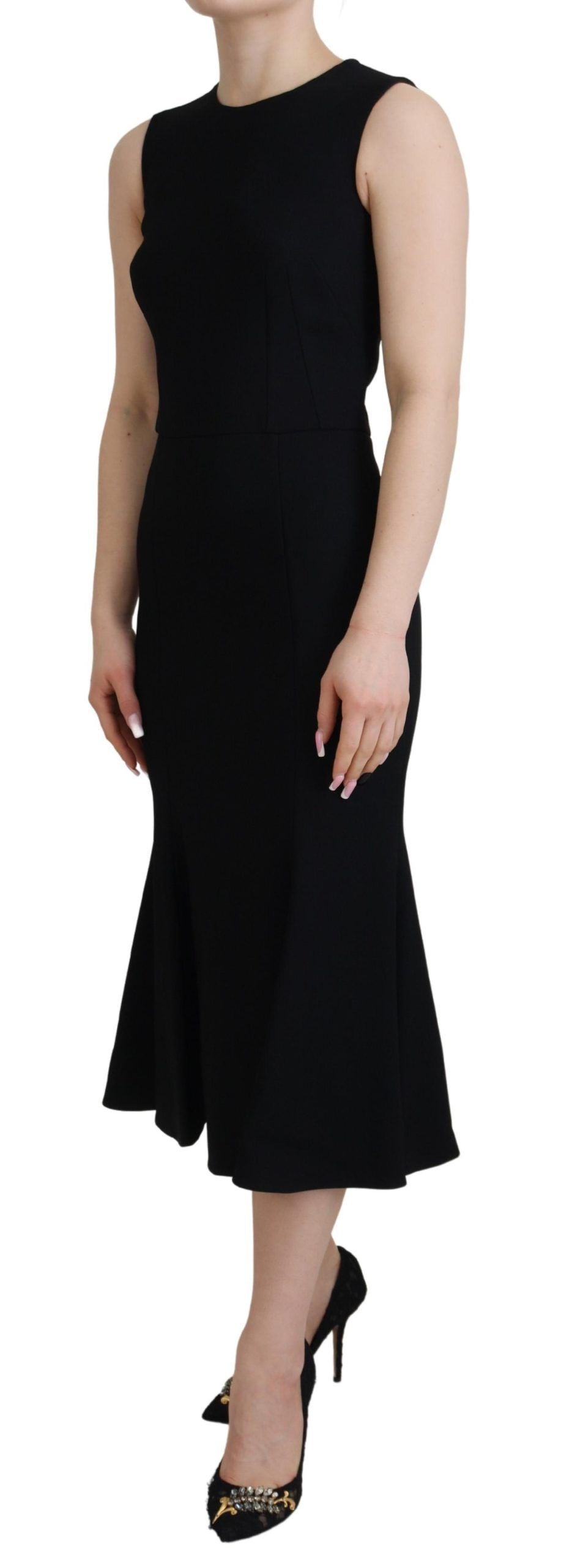 Dolce & Gabbana Vestido Negro Tipo Tubo Evasé de Viscosa