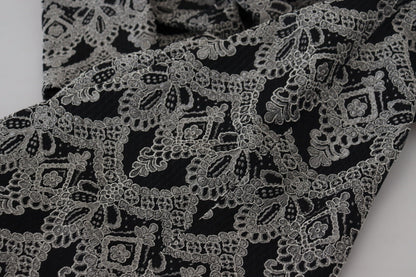 Vestido ajustado jacquard negro y gris de Dolce & Gabbana