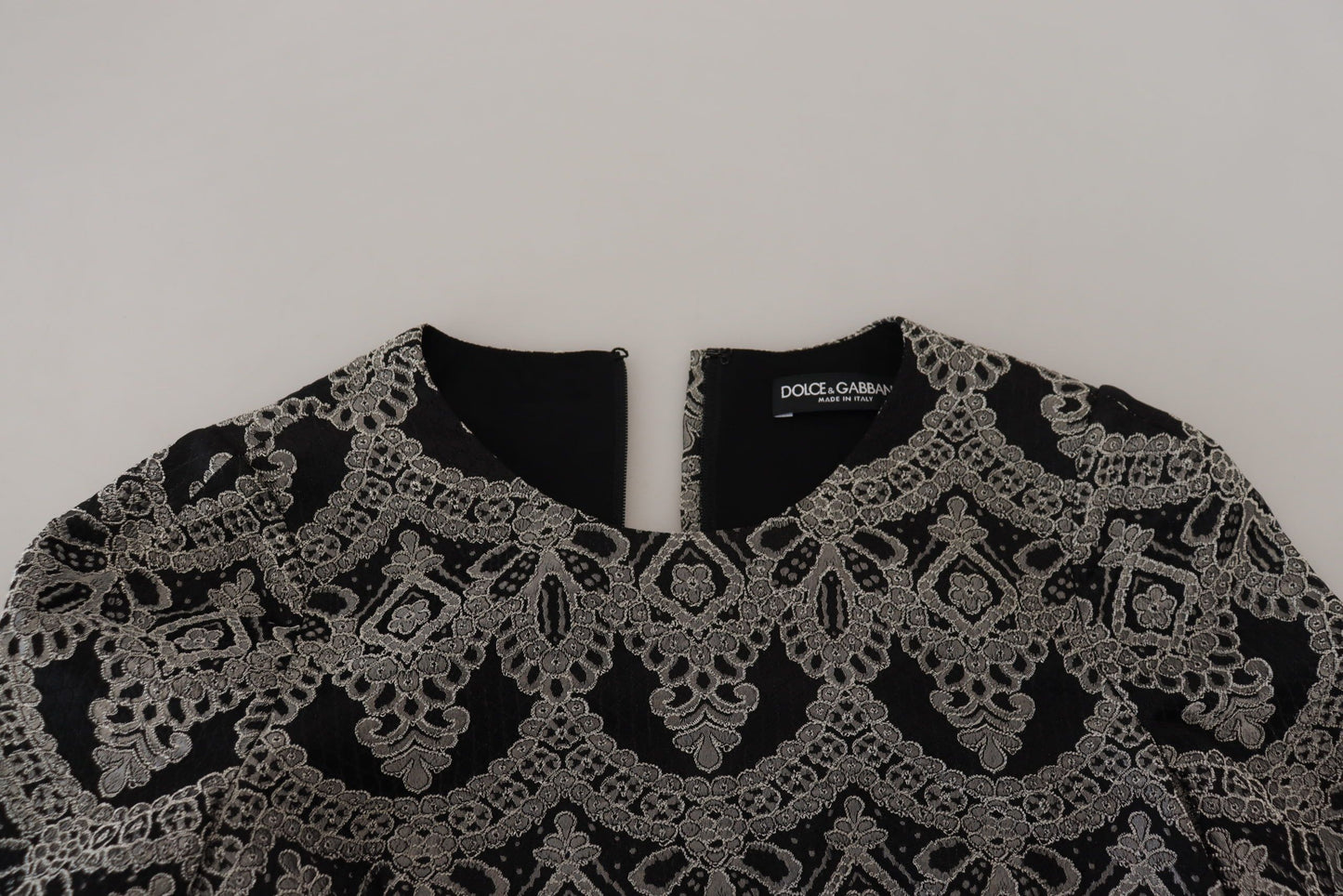 Vestido ajustado jacquard negro y gris de Dolce & Gabbana