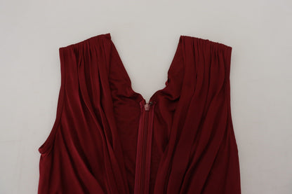 Top chaleco blusa elástico de seda burdeos de Dolce & Gabbana