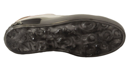 Zapatillas bajas de piel Dolce & Gabbana de oro blanco, calzado casual