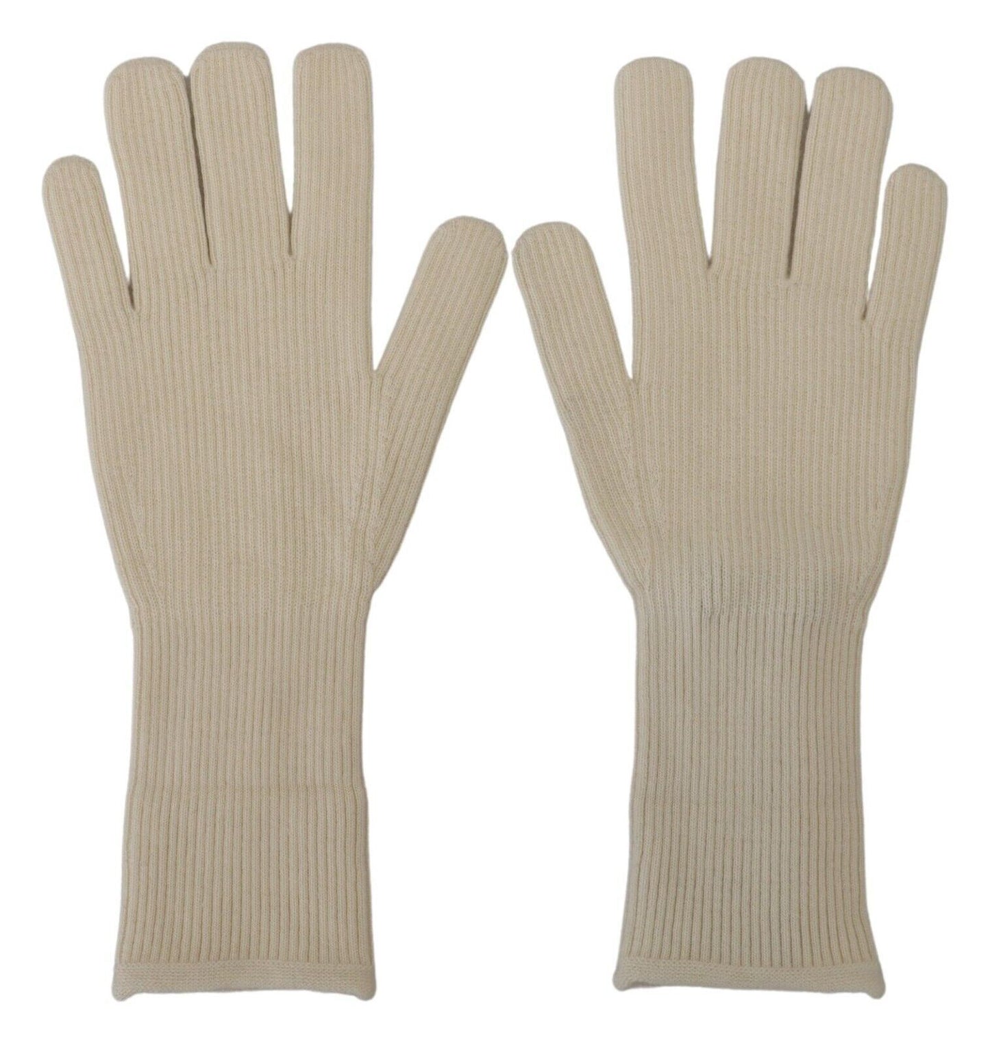 Guantes de hombre Dolce & Gabbana de cachemira blanca de punto con manoplas