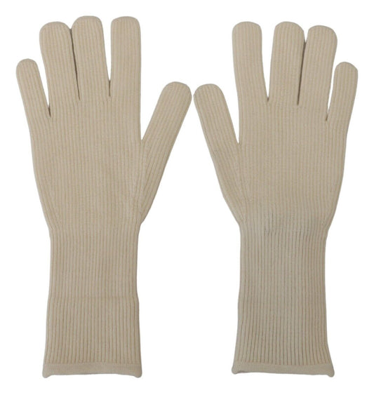 Guantes de hombre Dolce & Gabbana de cachemira blanca de punto con manoplas