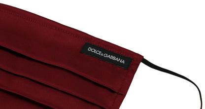 Mascarilla Dolce & Gabbana de seda granate plisada con elástico para las orejas, talla única