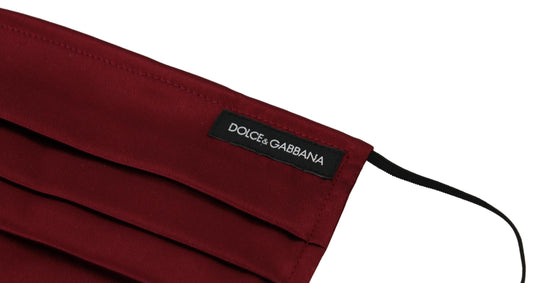 Mascarilla Dolce & Gabbana de seda granate plisada con elástico para las orejas, talla única