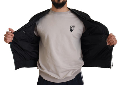 Chaqueta bomber con cremallera y logo en nailon negro de Dolce & Gabbana