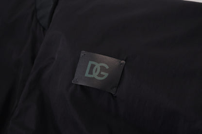 Chaqueta bomber con cremallera y logo en nailon negro de Dolce & Gabbana