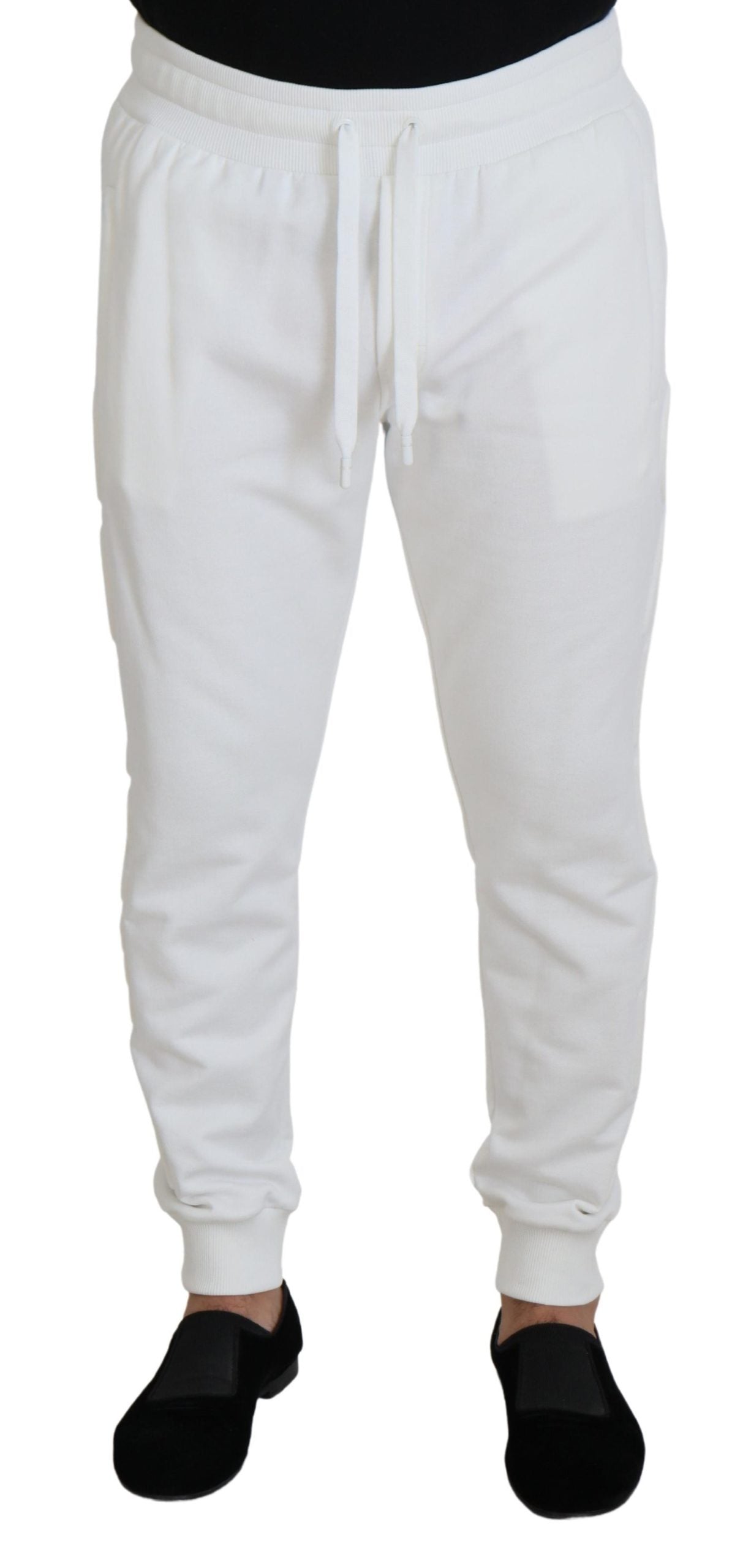 Pantalones deportivos largos Dolce & Gabbana de algodón blanco con logo