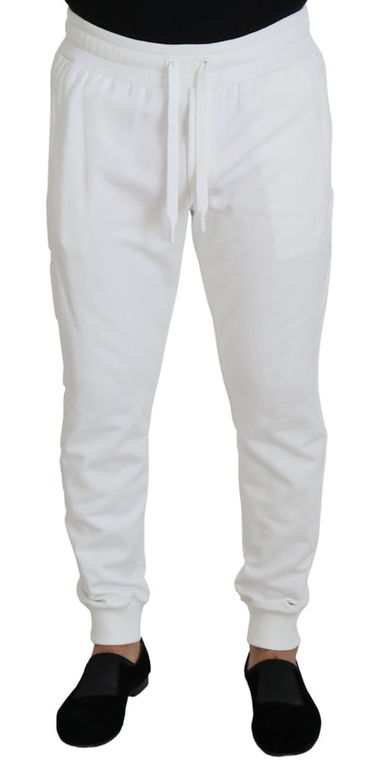 Pantalones deportivos largos Dolce & Gabbana de algodón blanco con logo