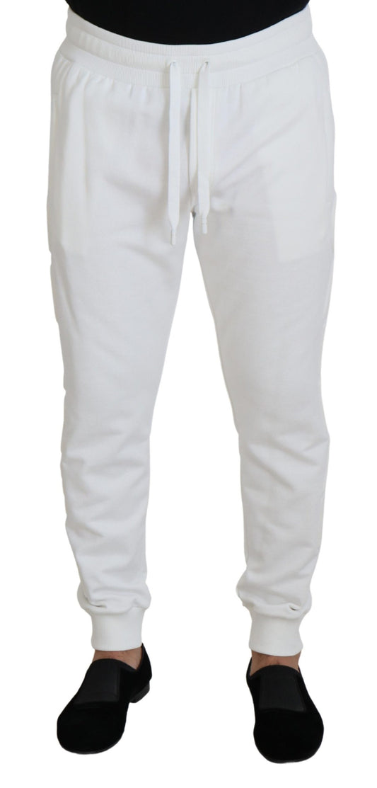 Pantalones deportivos largos Dolce & Gabbana de algodón blanco con logo