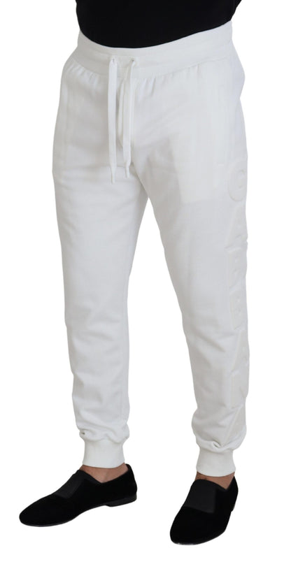 Pantalones deportivos largos Dolce & Gabbana de algodón blanco con logo