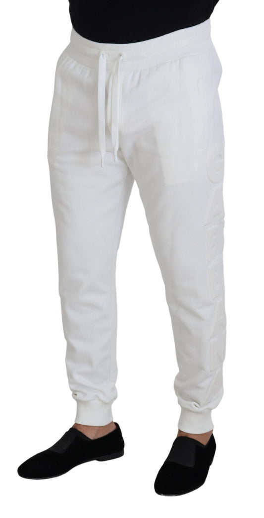 Pantalones deportivos largos Dolce & Gabbana de algodón blanco con logo