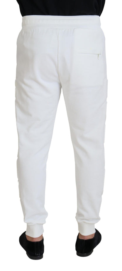 Pantalones deportivos largos Dolce & Gabbana de algodón blanco con logo
