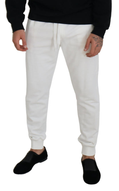 Pantalones deportivos largos Dolce & Gabbana de algodón blanco con logo